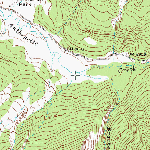Topographic Map of Bracken Creek, CO