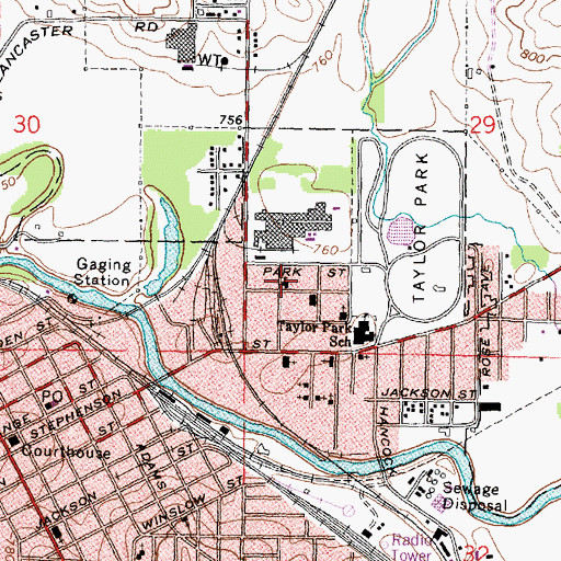 Topographic Map of Second Baptist Church, IL