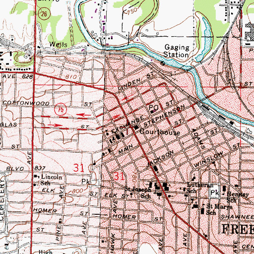 Topographic Map of Stephenson County Jail, IL