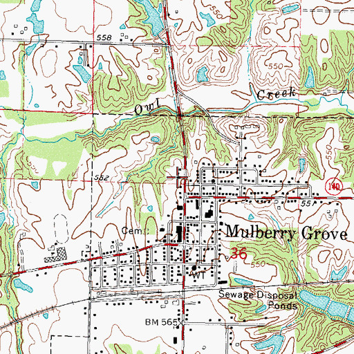 Topographic Map of First Church of Christ, IL
