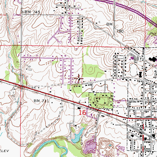 Topographic Map of Bethel Church of Mahomet, IL