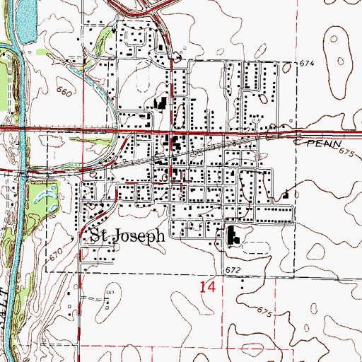 Topographic Map of Church of Christ, IL