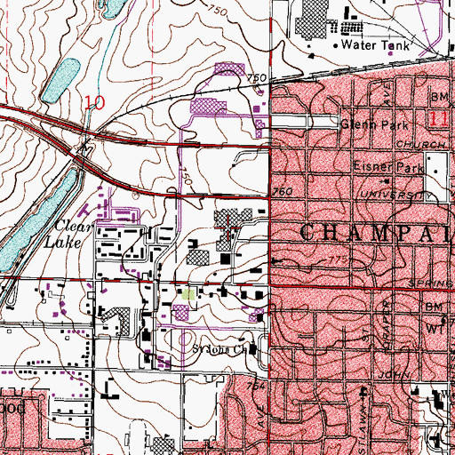 Topographic Map of Country Fair Shopping Center, IL
