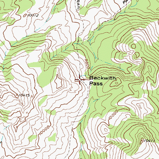 Topographic Map of Beckwith Pass, CO