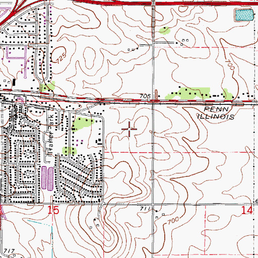 Topographic Map of East Urbana Industrial Park, IL