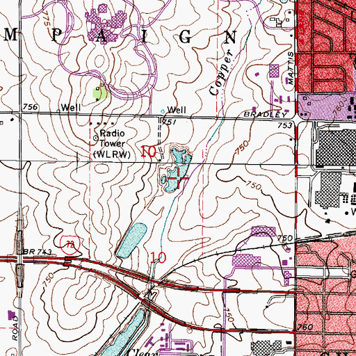 Topographic Map of Heritage Park, IL