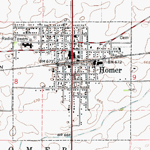 Topographic Map of Homer United Methodist Church, IL