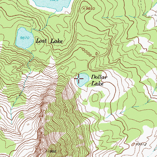 Topographic Map of Dollar Lake, CO