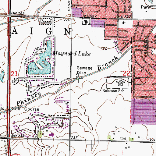 Topographic Map of Robeson Park, IL