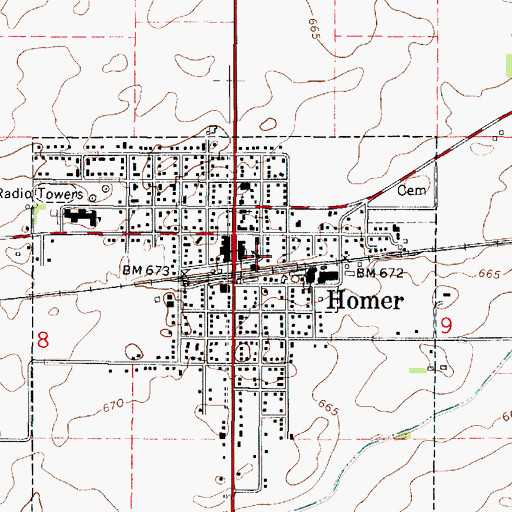 Topographic Map of Saint Charles Borromeo Church, IL