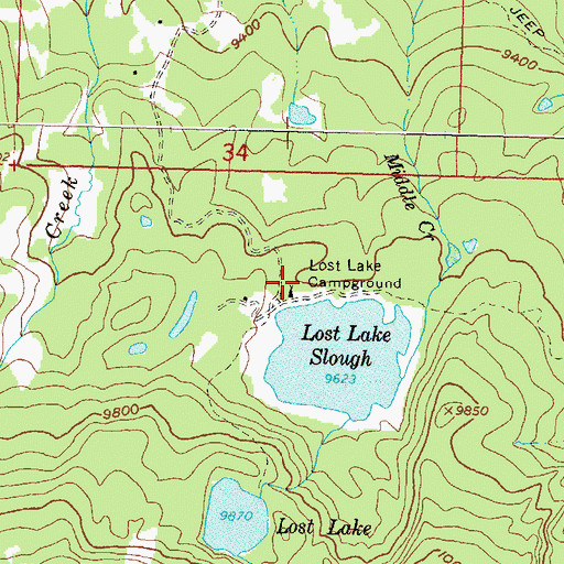 Topographic Map of Lost Lake Campground, CO
