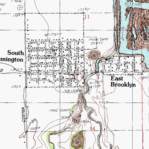 Topographic Map of Saint Lawrence Catholic Church, IL