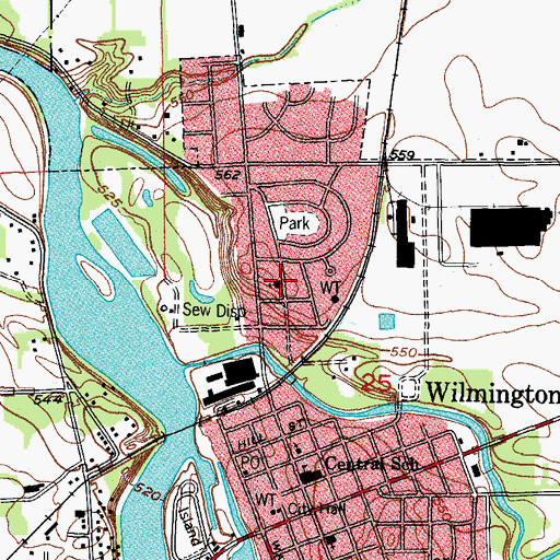 Topographic Map of First Apostolic Church, IL