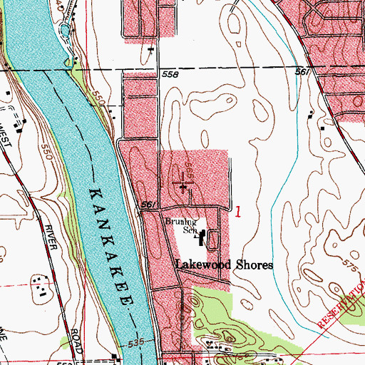 Topographic Map of First Christian Church, IL