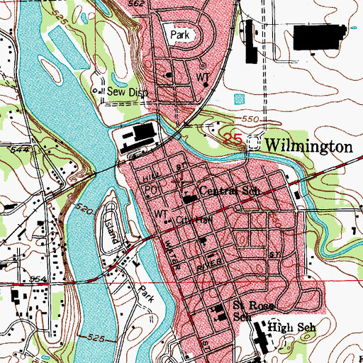 Topographic Map of First Presbyterian Church, IL