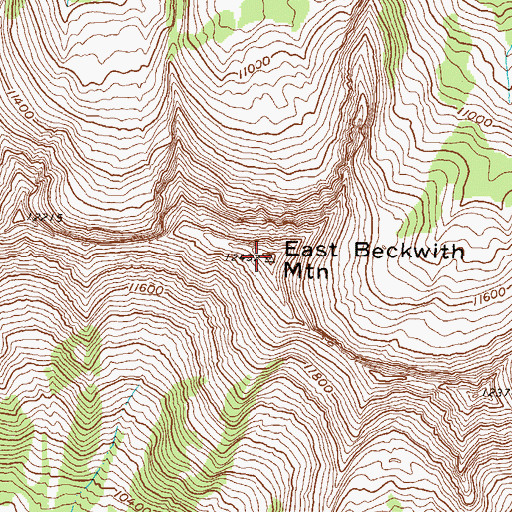 Topographic Map of East Beckwith Mountain, CO
