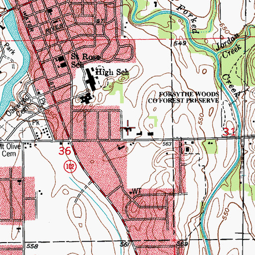 Topographic Map of Grace Lutheran Church, IL