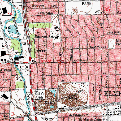 Topographic Map of Bethel Assembly of God Church, IL