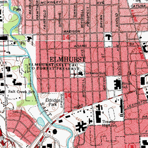 Topographic Map of Christ United Methodist Church, IL