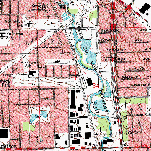 Topographic Map of Church of Christ, IL