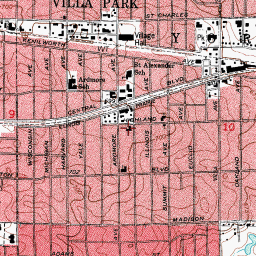 Topographic Map of Community Congregational Church, IL