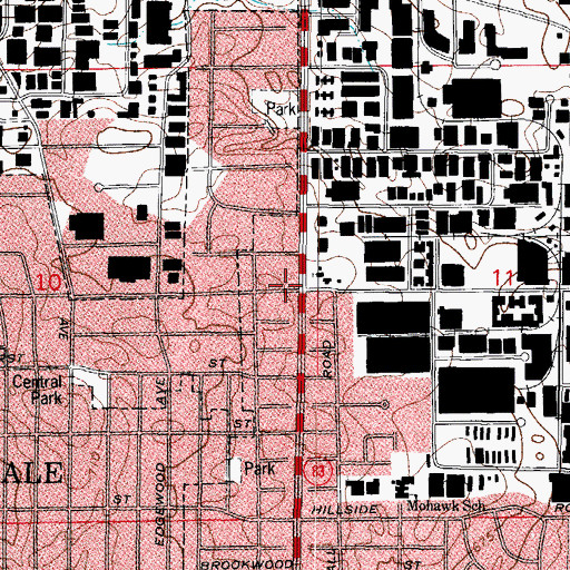 Topographic Map of First Spanish Baptist Church, IL