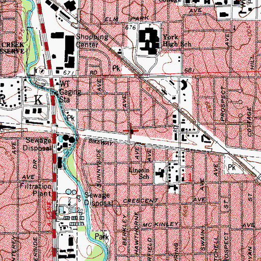 Topographic Map of Grace Bible Church, IL