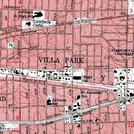 Topographic Map of Grace Lutheran Church, IL