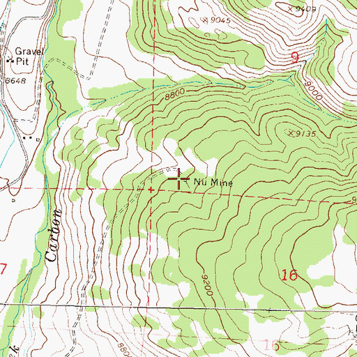 Topographic Map of Nu Mine, CO