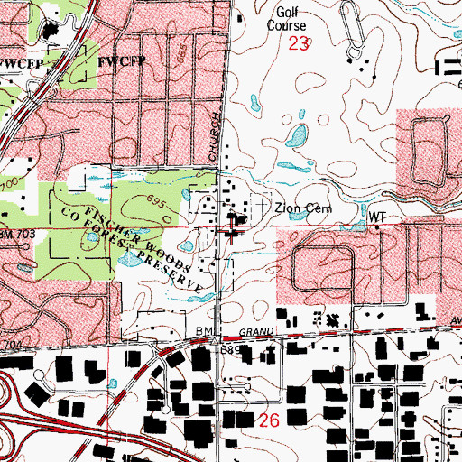 Topographic Map of Immanuel United Church of Christ, IL