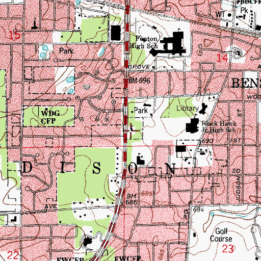Topographic Map of Saint Bedes Episcopal Church, IL
