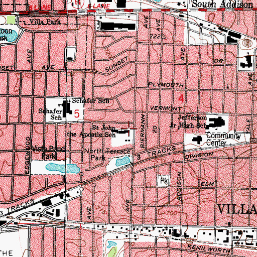 Topographic Map of Saint John the Apostle Catholic Church, IL