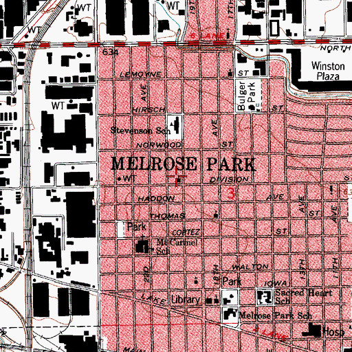 Topographic Map of Christian Assembly Church, IL