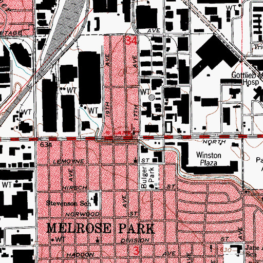 Topographic Map of Community Gospel Church, IL
