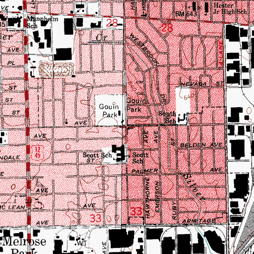 Topographic Map of Faith Baptist Church, IL