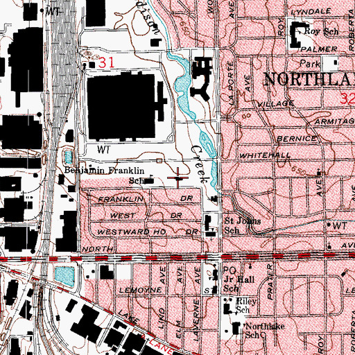 Topographic Map of Parkview Baptist Church, IL