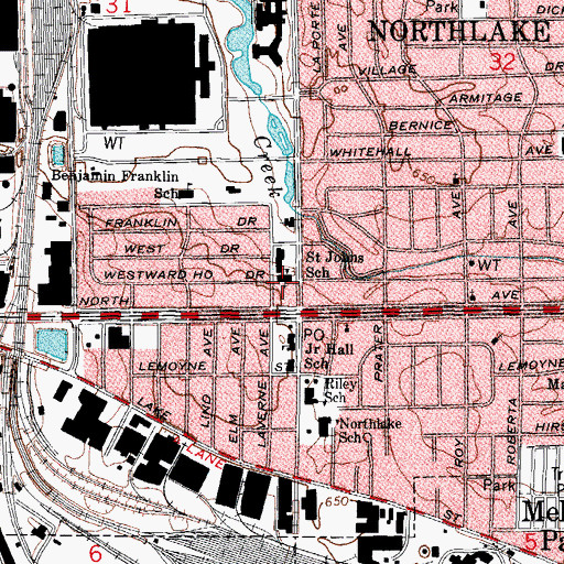 Topographic Map of Saint John Vianney Church, IL