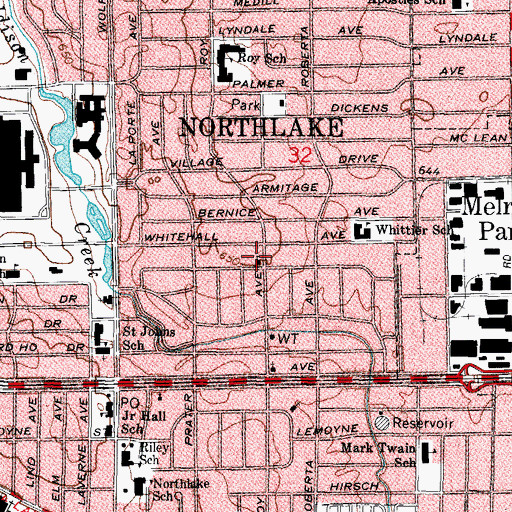 Topographic Map of Saint Peters Syrian Orthodox Church, IL