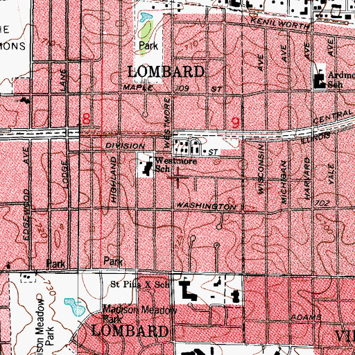 Topographic Map of Reorganized Church of Jesus Christ of Latter Day Saints, IL