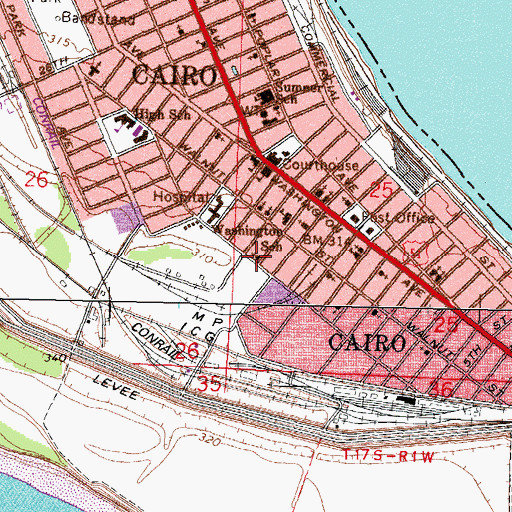 Topographic Map of Everdale Missionary Baptist Church, IL