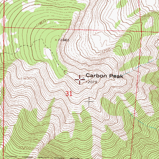 Topographic Map of Carbon Peak, CO