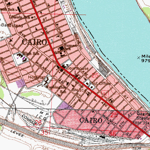 Topographic Map of First Presbyterian Church, IL