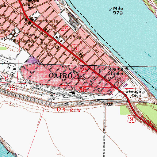 Topographic Map of First United Methodist Church, IL
