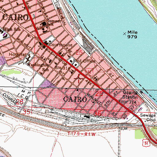 Topographic Map of Immanuel Lutheran Church, IL