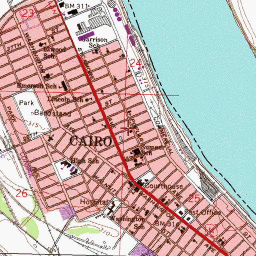 Topographic Map of Martin Temple Christian Methodist Episcopal Church (historical), IL