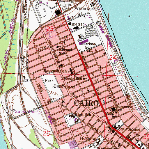 Topographic Map of Montefiore Temple, IL