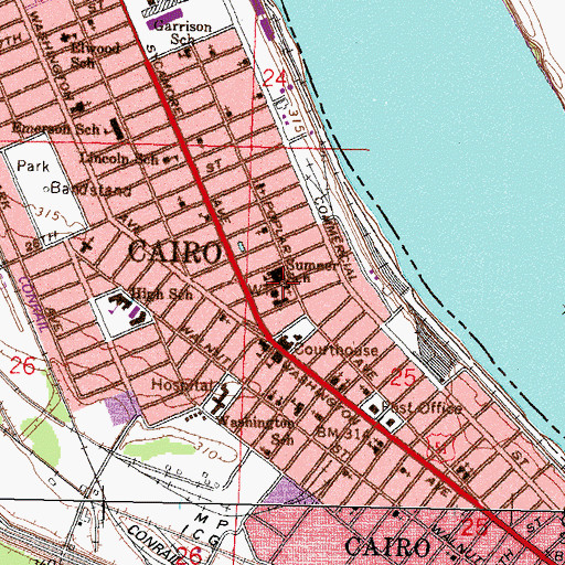 Topographic Map of Morning Star Freewill Baptist Church, IL