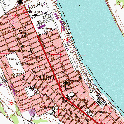 Topographic Map of Mount Union Baptist Church (historical), IL