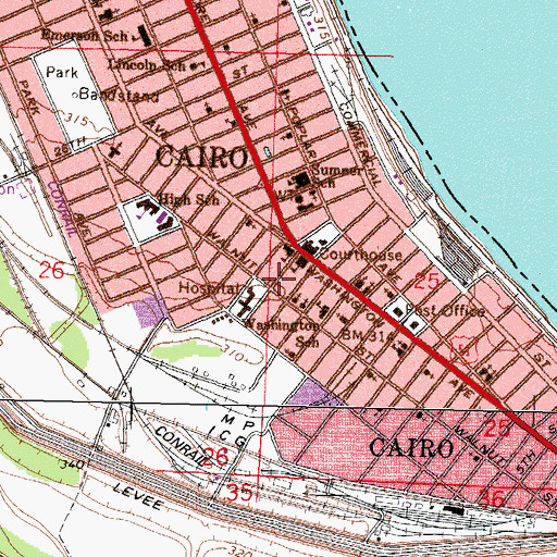 Topographic Map of Saint Joseph School (historical), IL