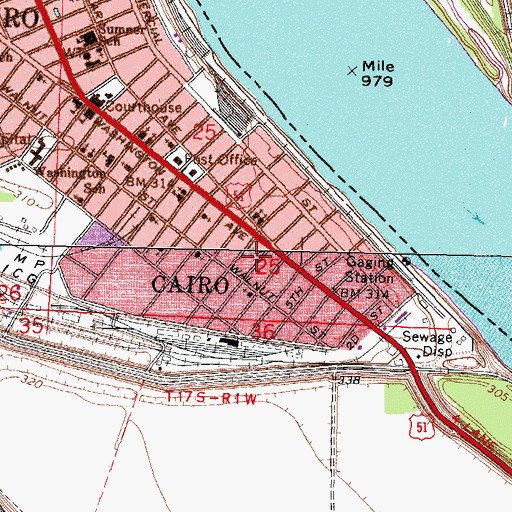 Topographic Map of Saint Patricks School, IL